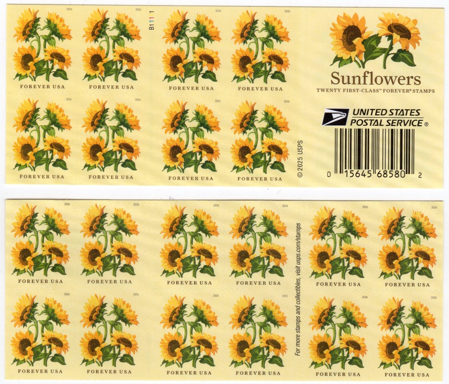 Scott #6067 Sunflower Booklet of 20 Forever Stamps - MNH