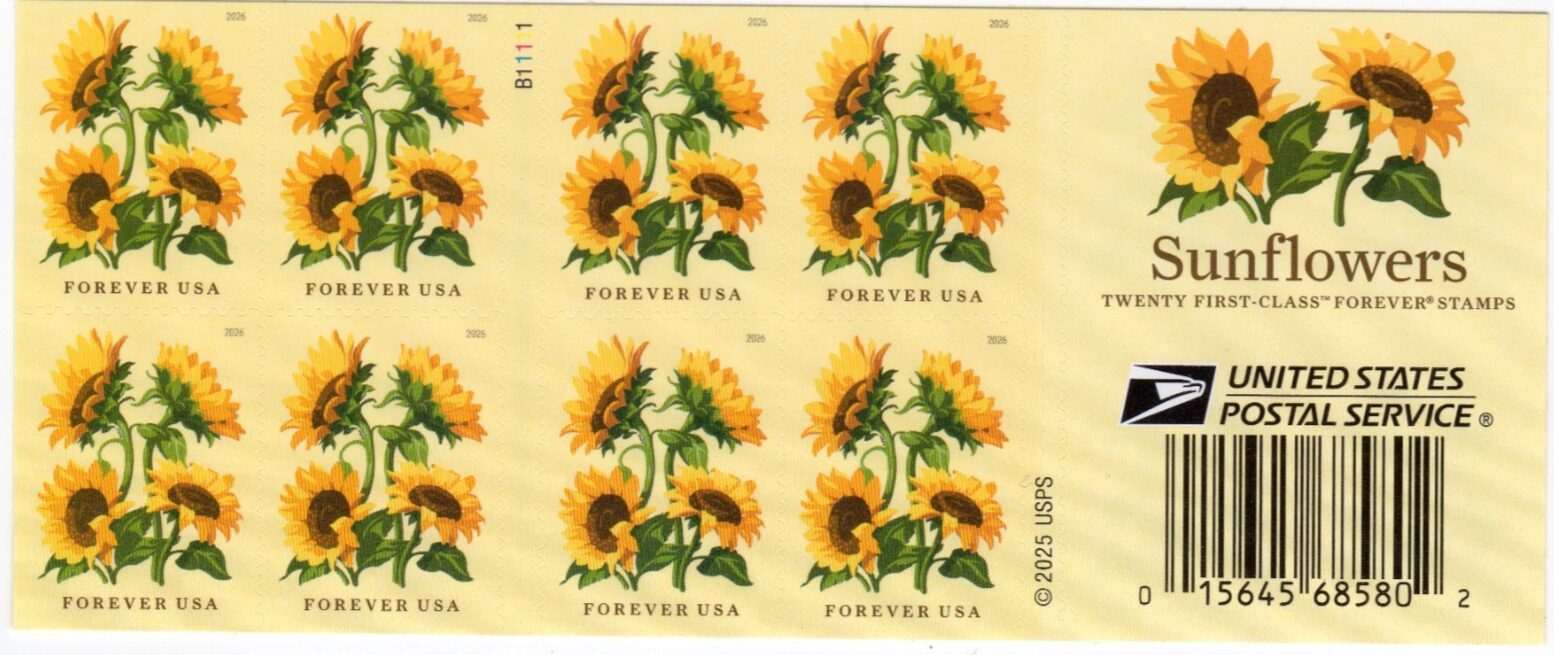 Scott #6067 Sunflower Booklet Pane of 8 Forever Stamps - MNH