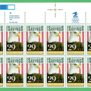 Scott #2534 US SAVINGS BONDS 29c Plate Block of 20 Stamps - MNH UR