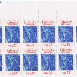 Scott #2224 Statue of Liberty Plate Block of 20 Stamps - MNH UL
