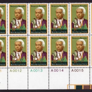 Scott #1804 Benjamin Banneker (Black Heritage) Plate Block of 12 Stamps - MNH LL