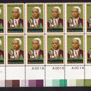Scott #1804 Benjamin Banneker Black Heritage Plate Block of 20 Stamps - MNH LR