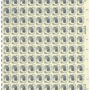 Scott #1581 Inkwell and Quill Dull Gum Sheet of 100 Stamps - MNH P#38257 UR #1