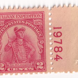 Scott #657 Sullivan Expedition Plate # Single Stamp - MLH P#19784 Right