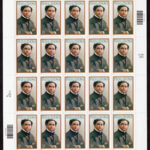 Scott #3651 Houdini Full Sheet of 20 Stamps- MNH P#P2222