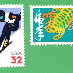 Scott #3179-3180 Tiger New Year Alpine Skiing Single Stamps - MNH