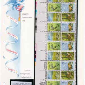 Scott #1924a Wildlife Habitat Plate Block - White Ace Album Page 20 Stamps - MNH