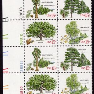 Scott #1767a (1764-67) 1978 Arboretum 15¢ Plate Block of 16 Stamps - MNH LL