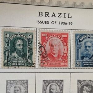 Stamp Brazil 1906 #174 MH; #175-177, 179-180 used