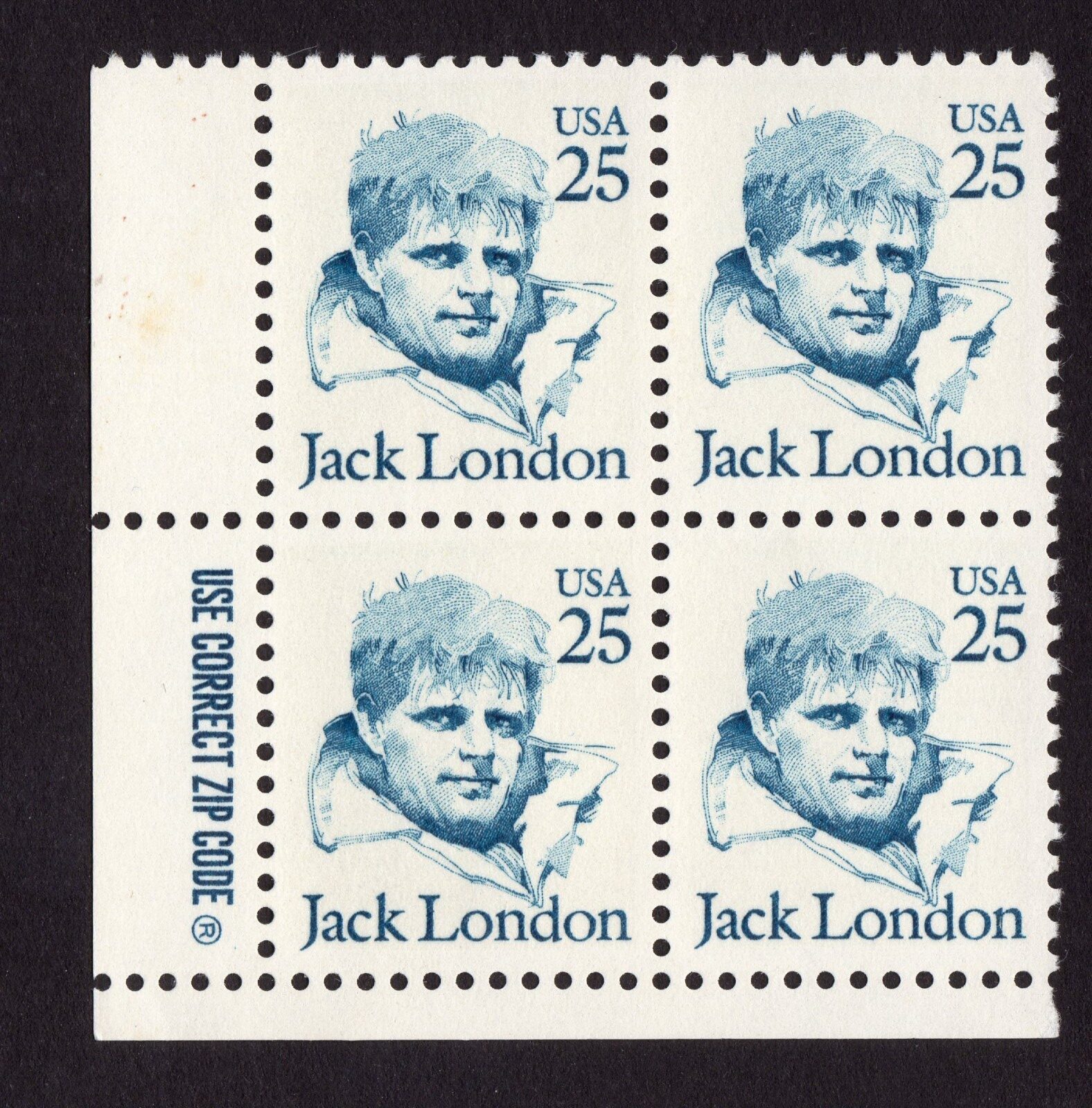 Scott #2182 Jack London Zip Block Of 4 Stamps - MNH