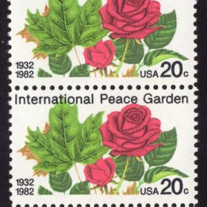 Scott #2014 Peace Garden Roses Pair of Stamps - MNH
