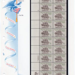 Scott #1934 Frederic Remington Plate Block - White Ace Booklet Pane Mount - MNH