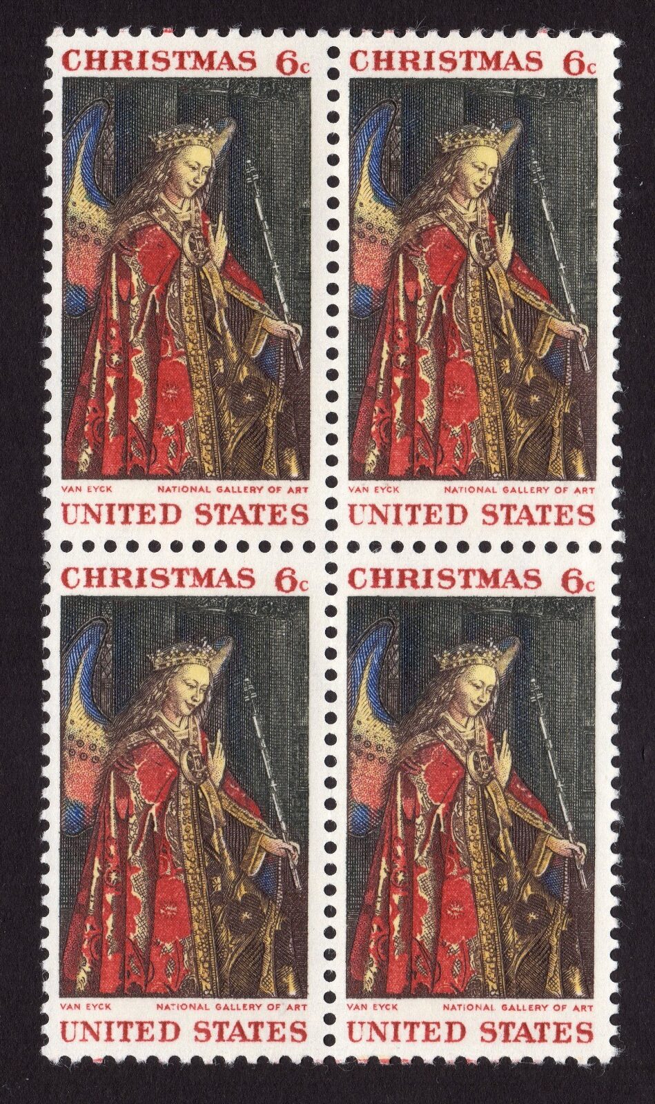 Scott #1363 Angel Gabriel (van Eyck) Block of 4 Stamps - MNH
