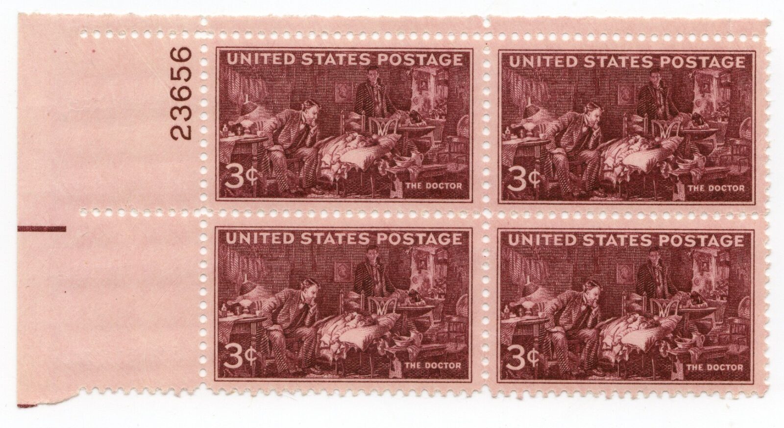 Scott #949 The Doctor Plate Block of 4 Stamps - MNH P#23656 UL