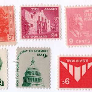 Scott #641-714-748-814-1043-1591-1852-c77 Random 9c Single Stamps - MNH