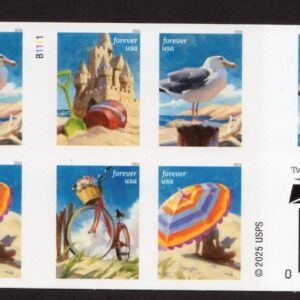 Scott #6073a (6070) A Day at the Beach Booklet Pane of 8 Forever Stamps - MNH