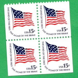 Scott #1598a Fort McHenry Flag Booklet Block of 4 Stamps - MNH