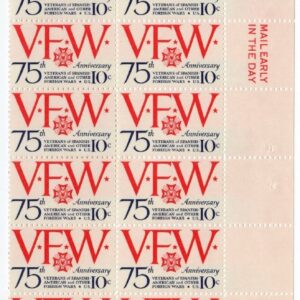 Scott #1525 VFW Plate Block of 20 Stamps - MNH P#34933 UR