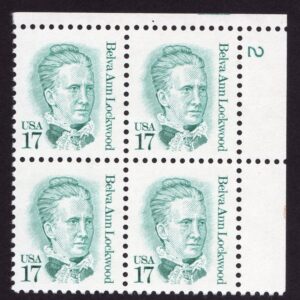 Scott #2178 Belva Ann Lockwood Plate Block Of 4 Stamps - MNH P#2 UR