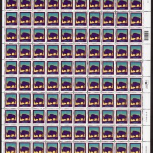 Scott #3467 American Buffalo (Bison) Sheet of 100 Stamps MNH w/Plate Position LL