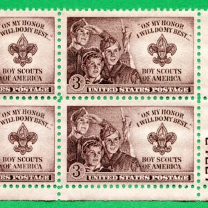 Scott #995 Boy Scouts Plate Block of 4 Stamps MNH P#24227 LR