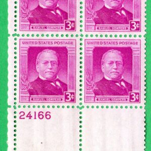 Scott #988 Samuel Gompers Plate Block of 4 Stamps - MNH P#24166 LL XF