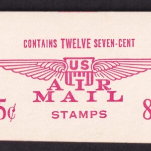 Scott #BKc8 (c60a) Jet Red Air Mail Booklet of 12 Stamps - MNH #2