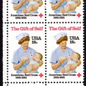 Scott #1910 Gift Of Self (Red Cross) Plate Block of 4 Stamps - MNH