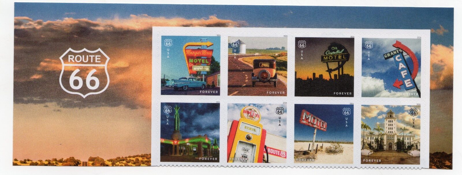Scott #6074-6081 Route 66 Title Block of 8 Forever Stamps - MNH In Stock