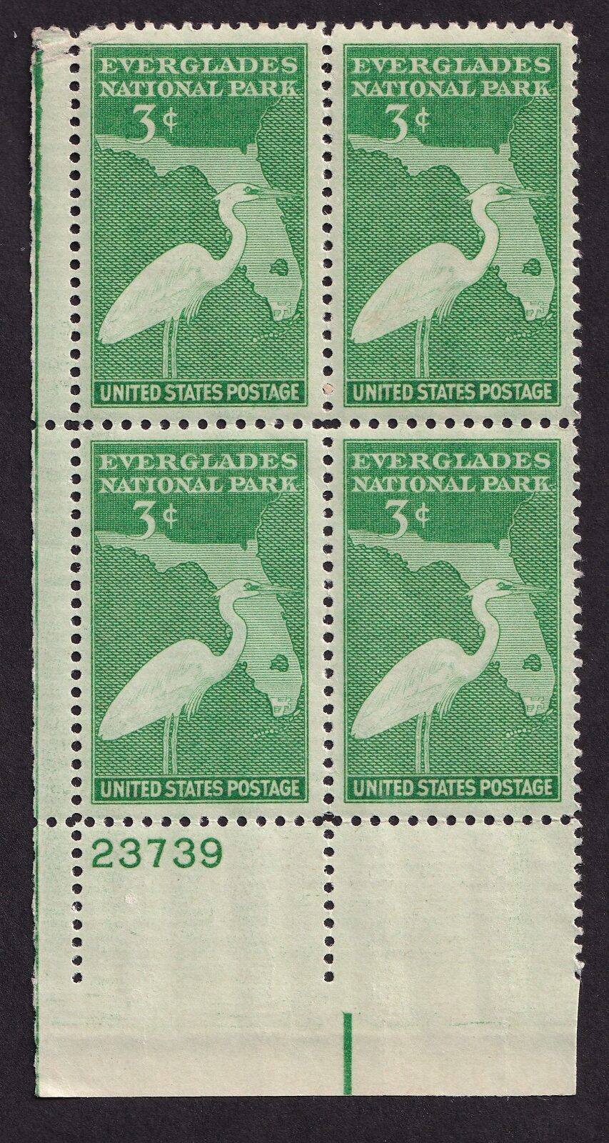 Scott #952 Everglades Florida Plate Block of 4 Stamps - MNH P#23739 LL #1