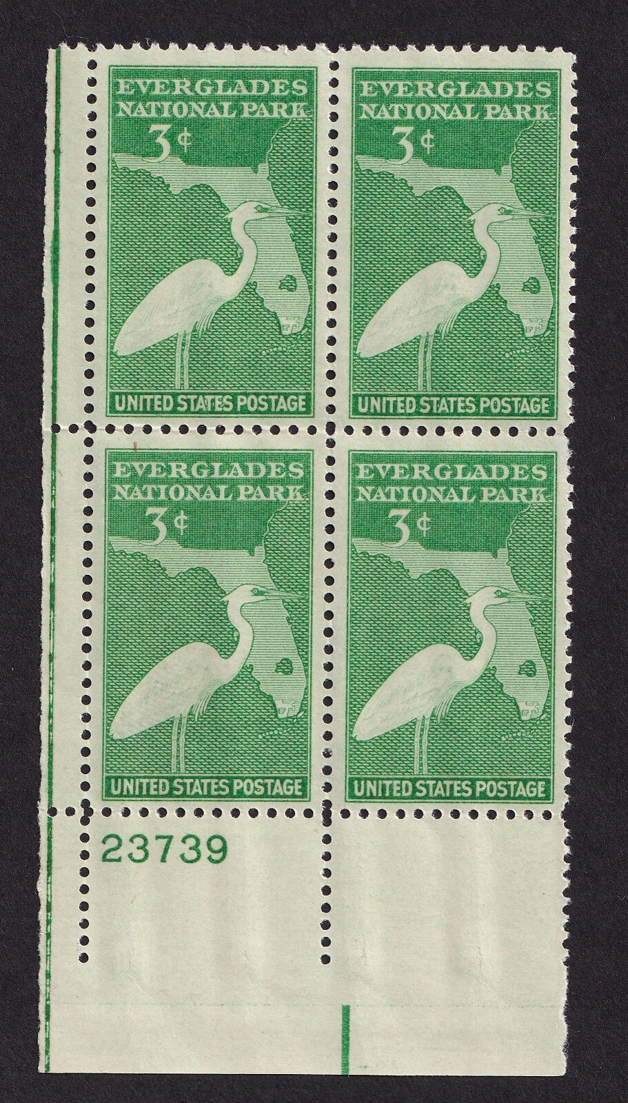 Scott #952 Everglades Florida Plate Block of 4 Stamps - MNH P#23739 LL #2