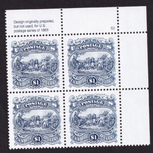 Scott #2590 Saratoga Reprint Top Plate Block of 4 Stamps - MNH P#S2 UR