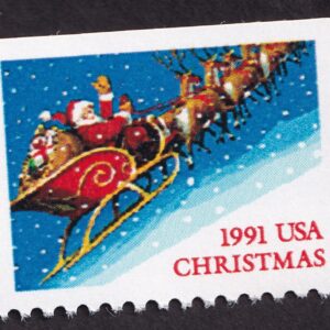 Scott #2585 Santa Sleigh & Reindeer Booklet Single Stamp - MNH
