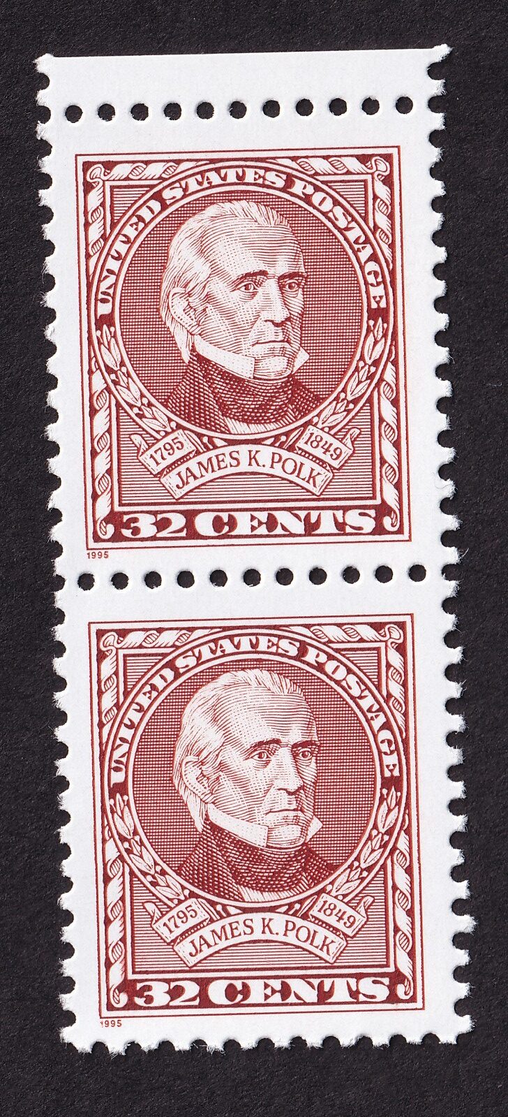 Scott #2587 James K. Polk Vertical Pair of Stamps - MNH