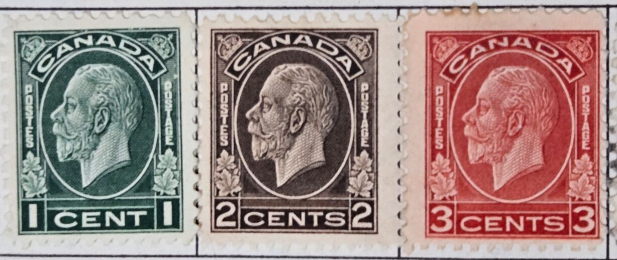 Stamp Canada 1932 #195-197, 212 MH