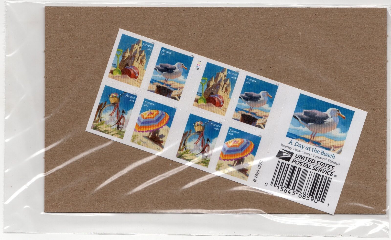 Scott #6073a A Day at the Beach Booklet of 20 Forever Stamps - Sealed
