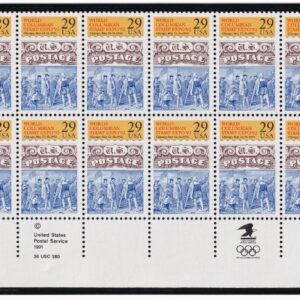 Scott #2616 World Columbian Expo Plate Block of 20 Stamps - MNH LR in mount