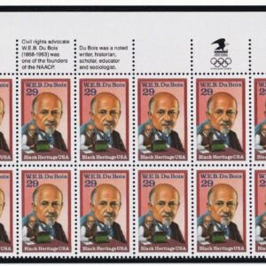 Scott #2617 W.E.B Dubois Black Heritage Plate Block of 20 Stamps MNH UL in mount