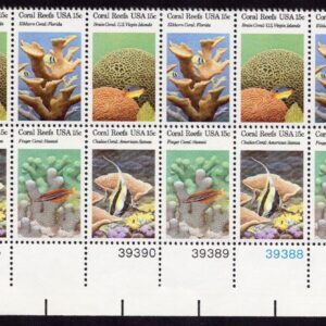 Scott #1830a (1827-30) Coral Reef Plate Block Of 20 Stamps - MNH LR