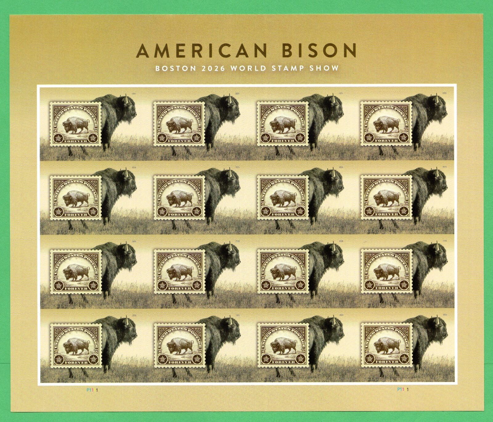 Scott #6098 American Bison Sheet of 16 Forever Stamps - MNH