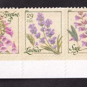 Scott #4509a (4505-09) Herbs Plate Block of 5 Stamps - MNH Bottom PC#2