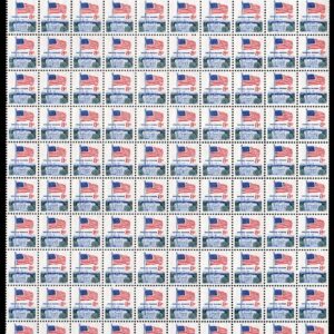 Scott #1338F Flag over White House Sheet of 100 Stamps - MNH Top XF