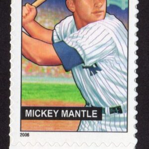 Scott #4083 Baseball Sluggers - Mickey Mantle Single Stamp - MNH w/Plate Pos