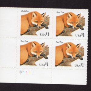 Scott #3036a Red Fox Plate Block of 4 Stamps - MNH P#B1111 LL #1