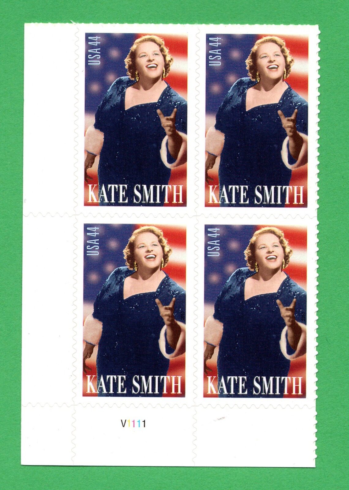 Scott #4463 Kate Smith (Philadelphia Flyers) Plate Block of 4 Stamps - MNH LL