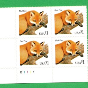 Scott #3036a Red Fox Plate Block of 4 Stamps - MNH P#B1111 LL #2