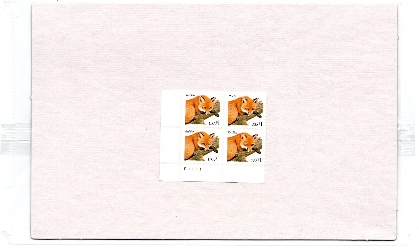 Scott #3036a Red Fox Plate Block of 4 Stamps - Sealed LL