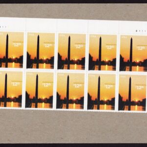 Scott #3473 Washington Monument Express Mail Plate Block of 10 Stamps - Sealed