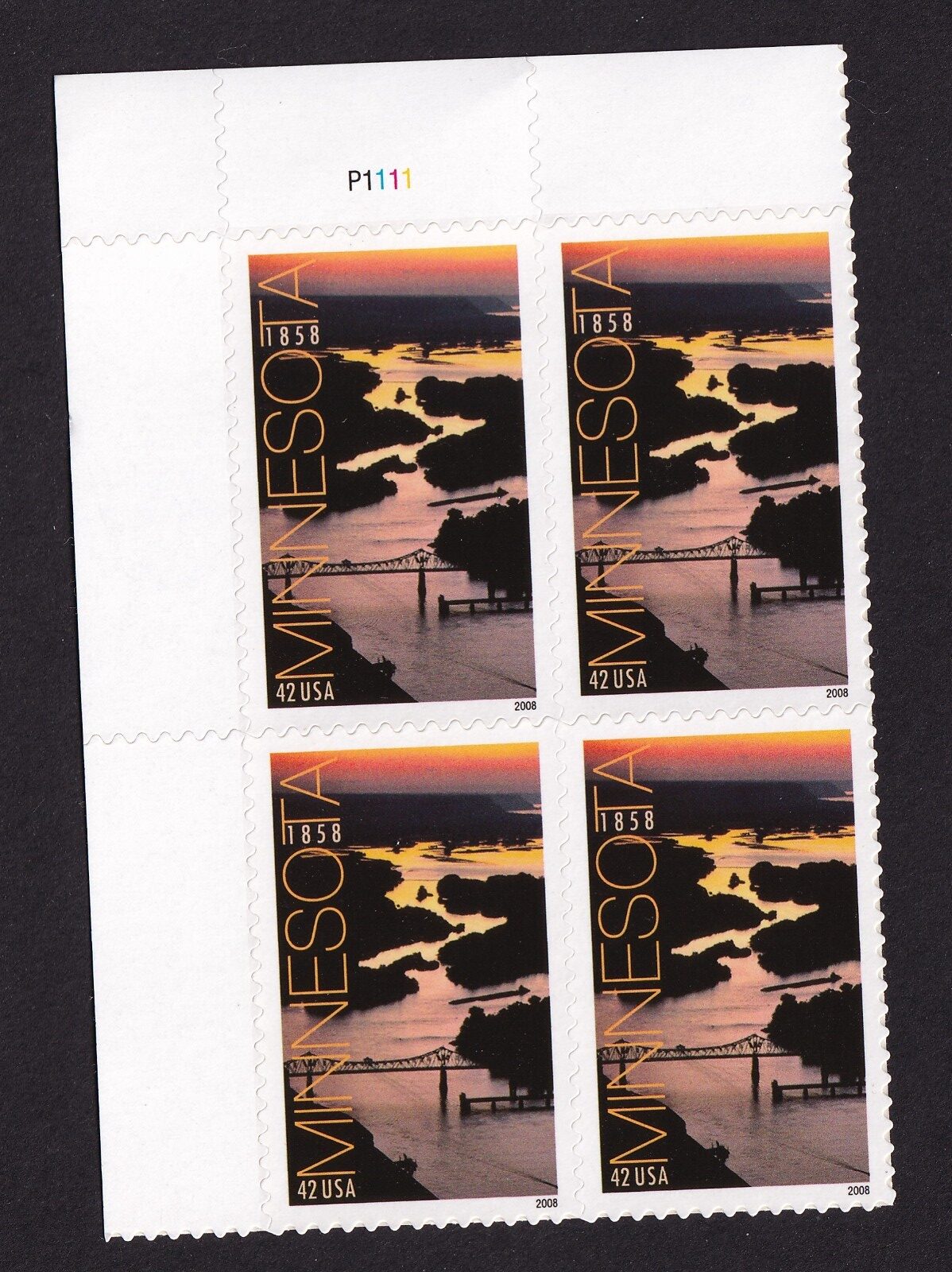 Scott #4266 Minnesota Bridge Plate Block of 4 Stamps - MNH UL