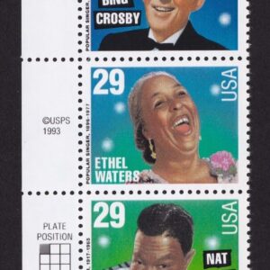 Scott #2853a (2849-53) Popular Singers Plate # Strip of 5 Stamps - MNH LL